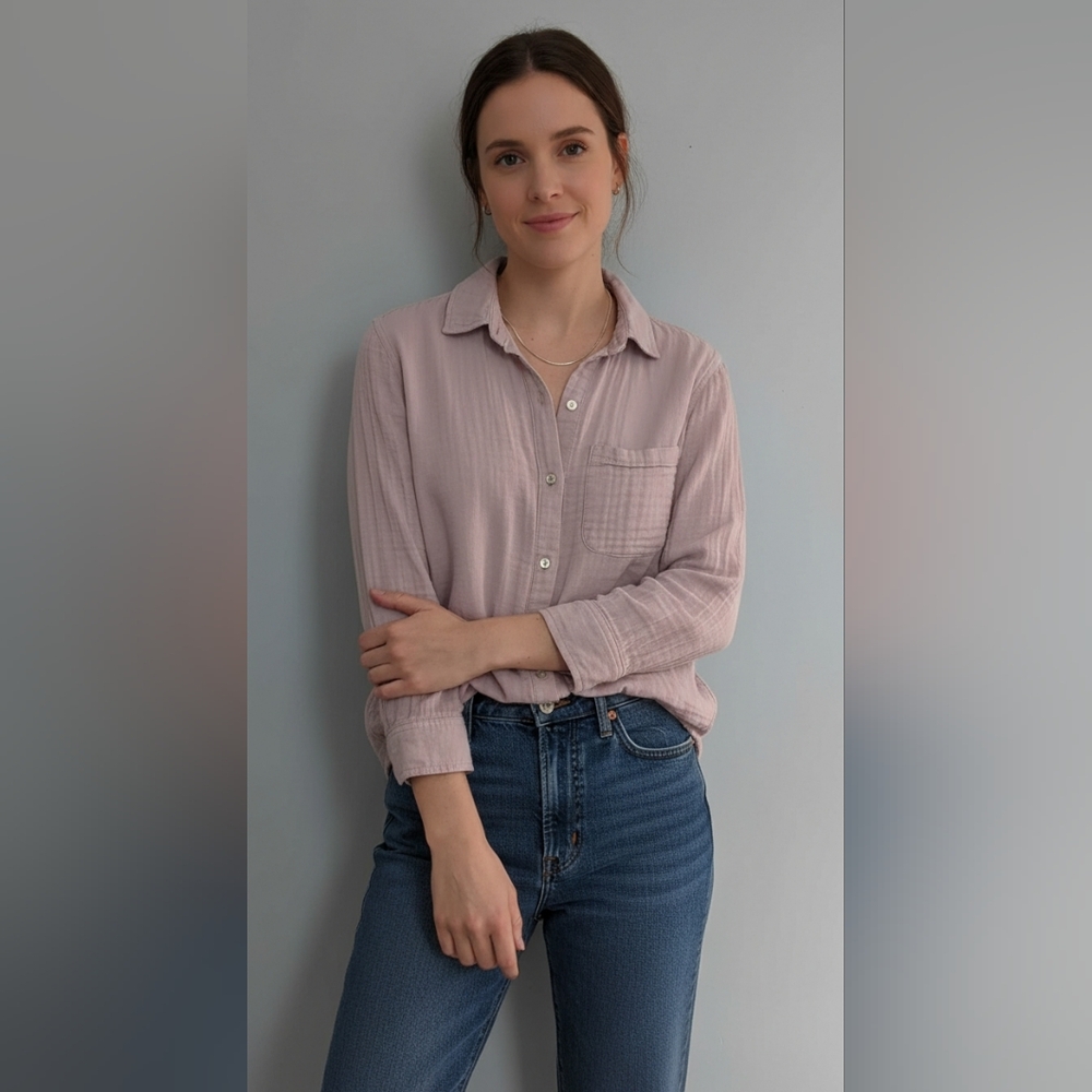 Rails Light Pink Casual Button Down Shirt